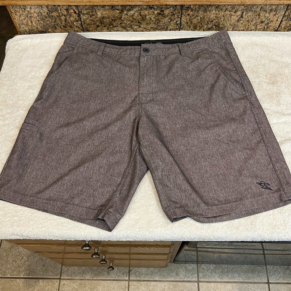 Dahui Stretch Hybrid Collection Microfiber Chino Shorts Gray Heather Men's 40